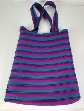 Zip-it Large Blue Purple Tote Bag Purse Made Entirely Of Zippers